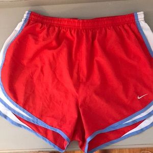Women's Nike Tempo Running Shorts - Red/blue trim
